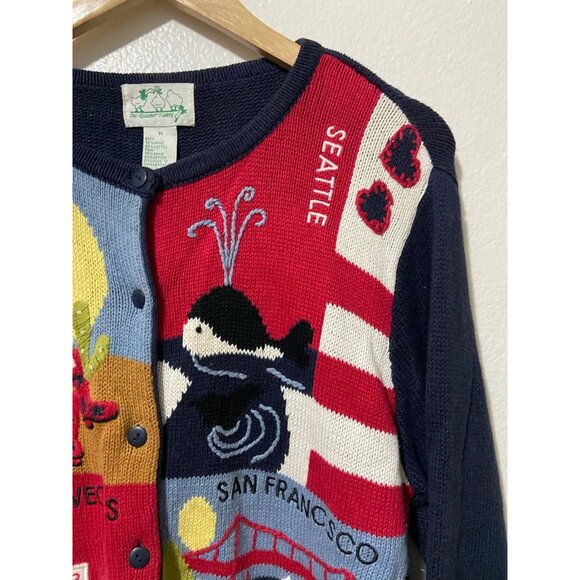 Vintage Quacker Factory Rare Women's USA Seattle Atlanta Sweater Size Medium - Picture 4 of 10